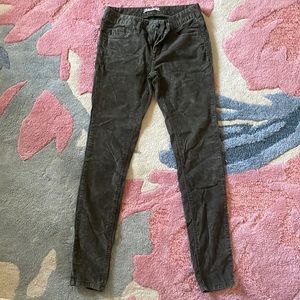 Army green free people skinny cords